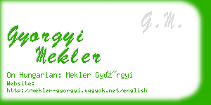 gyorgyi mekler business card